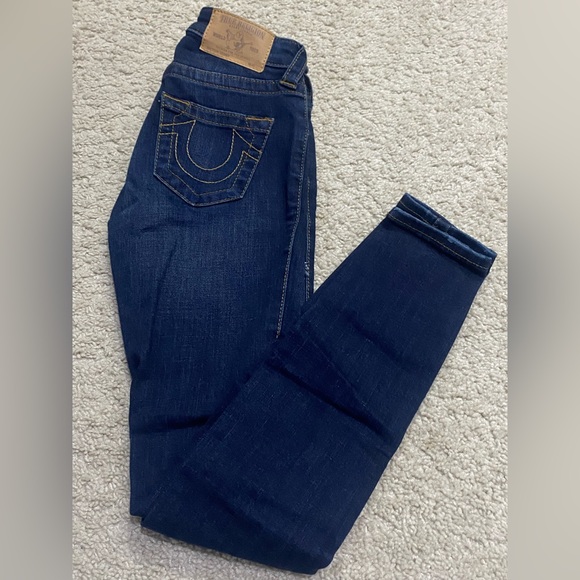 True Religion Curvy Skinny Jennie Curvy Gold Sequin Style: 201097 Size: W24 - Picture 4 of 9